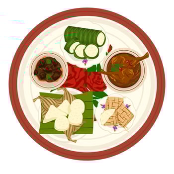Malaysian tradisional food illustration vector