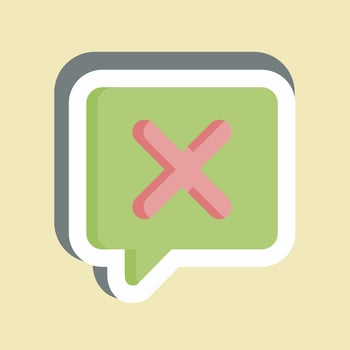 Sticker Ask. related to Exclamation symbol. design editable vector