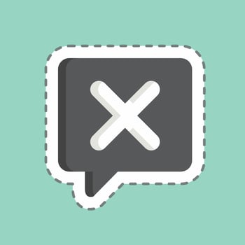 Sticker line cut Ask. related to Exclamation symbol. design editable vector