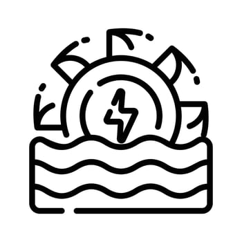 Grab this trendy line style icon of hydropower vector