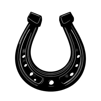 illustration of a horseshoe silhouette on a white background. vector
