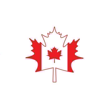 Red Maple leaf icon linear logo vector