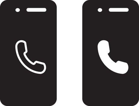 phone call glyph icon. phone call line icon vactor . Set smartphone mockup with blank sign illustration vector