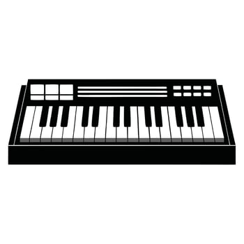 Black And White Keyboard Synthesizer vector