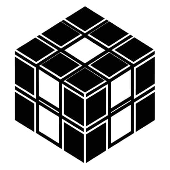 Black And White Geometric Cube vector