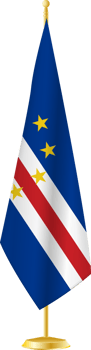 Cape Verde flag on a flag stand png