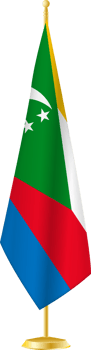 Comoros flag on a flag stand png