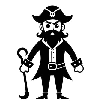 Cartoon Pirate With Hook Illustration vector