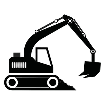 Excavator Graphic Black Silhouette vector