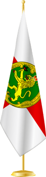 Alderney flag on a flag stand png