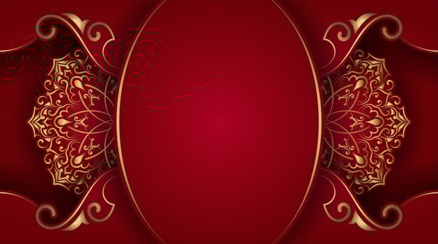 Mandala-Inspired Frame in a Regal Color Scheme vector