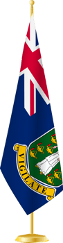 British Virgin Islands flag on a flag stand png