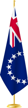 Cook Islands flag on a flag stand png
