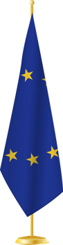 European Union flag on a flag stand png