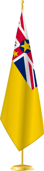Niue flag on a flag stand png