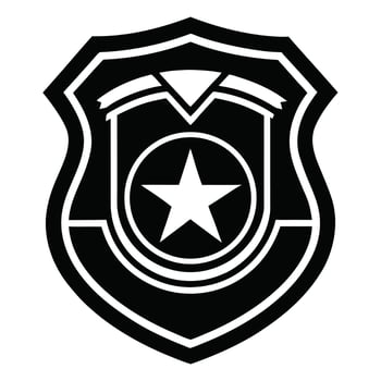 Police Badge Simple Black vector
