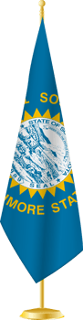 South Dakota flag on a flag stand png