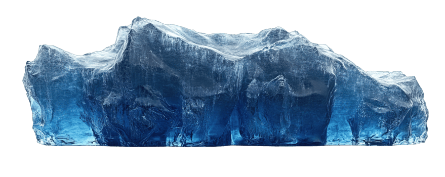 Massive Ice Block with Frozen Texture, Isolated on Transparent Background png