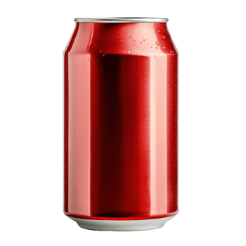 Red soda can with condensation on surface png