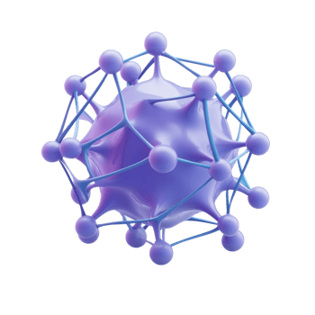 Abstract geometric shape with purple spheres and connecting lines png