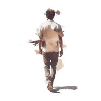 Walking away - male caucasian adult from behind in casual attire png