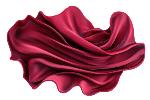 Flowing red silk fabric with dynamic waves and elegant ripples png
