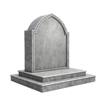 Blank Granite Headstone isolated on Transparent Background png