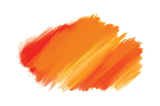 Modern orange colorful brush stroke on white background vector
