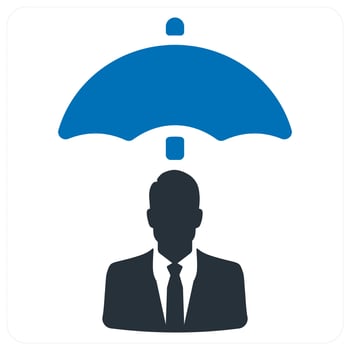 Individual Insurance icon concept in blue color vector