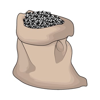 illustration of cow bean in a sack vector