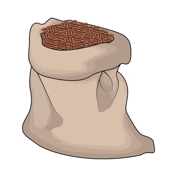 illustration of coffee bean in a sack vector
