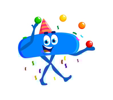 Cartoon minus symbol character birthday holiday vector