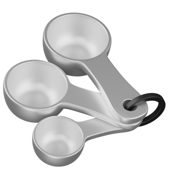 3d render measuring spoons icon png