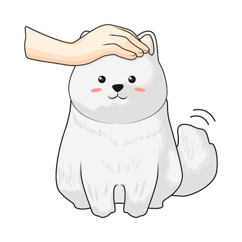 cute white dog vector