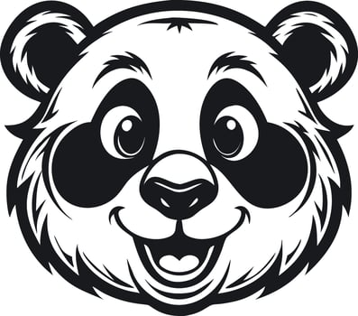 Playful Panda Head VectorS Illustrations