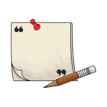 quote paper and pencil vector