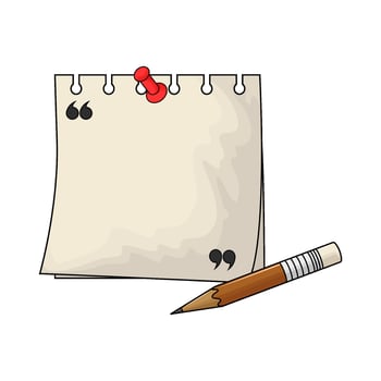 illustration of quote paper and pencil vector