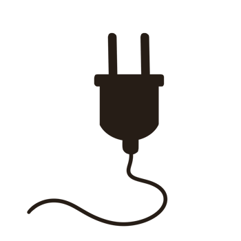 Icon illustration black silhouette of a plug png