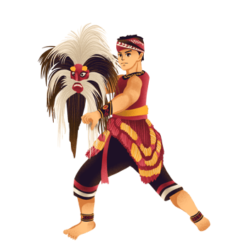 Bujang ganong Dancer png