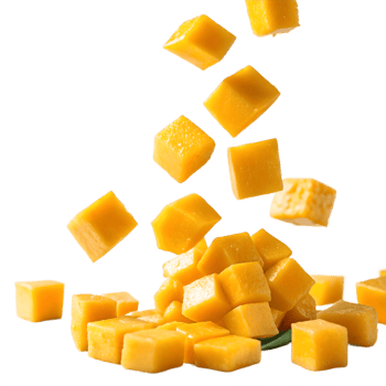Falling Mango Cubes Isolated on Transparent Background png