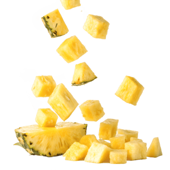 Falling Pineapple Chunks Isolated on Transparent Background png