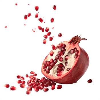 Exploding Pomegranate Seeds in Mid Air Transparent Background png