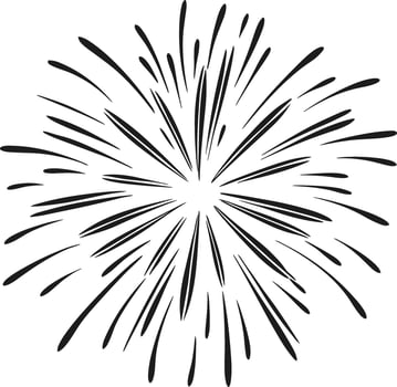 Hand-Drawn Firework Silhouette - Radiating Burst Design for Celebrations vector