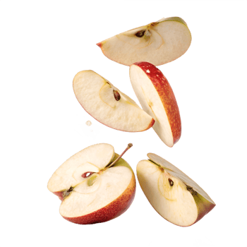 Falling Apple Slices in Mid Air Transparent Background png