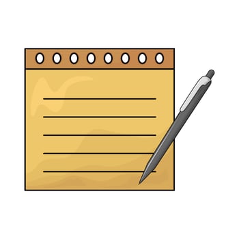 yellow notepad and pen vector
