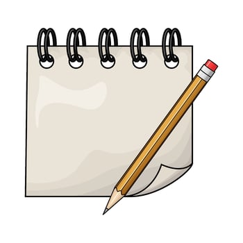 pencil with blank notepad vector