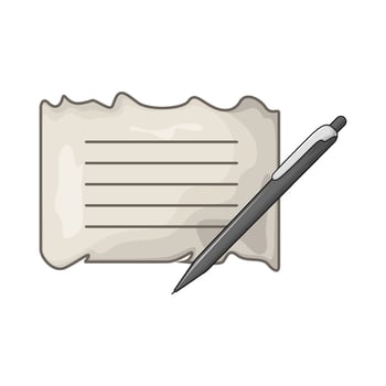 illustration of torn paper with pen vector