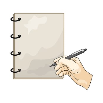 writing on notebook vector