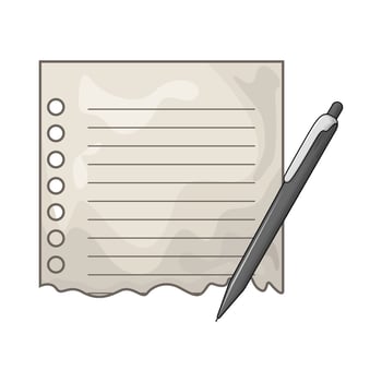 pen and torn paper illustration vector