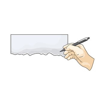 writing on torn paper vector
